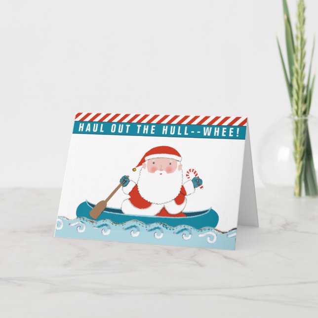 Carte de Noël Kayak Canoe (Devant)