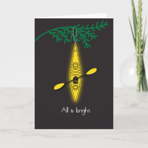 carte de Noël kayak "Tout est lumineux"