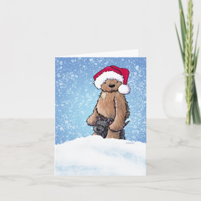 Carte de Noël KiniArt Bigfoot & Scottie Dog (Devant)