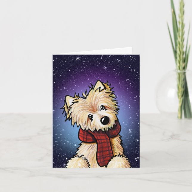 Carte de Noël KiniArt Norwich Terrier (Devant)