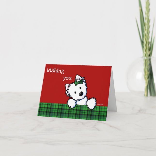 Carte de Noël KiniArt Westie fille (Devant)
