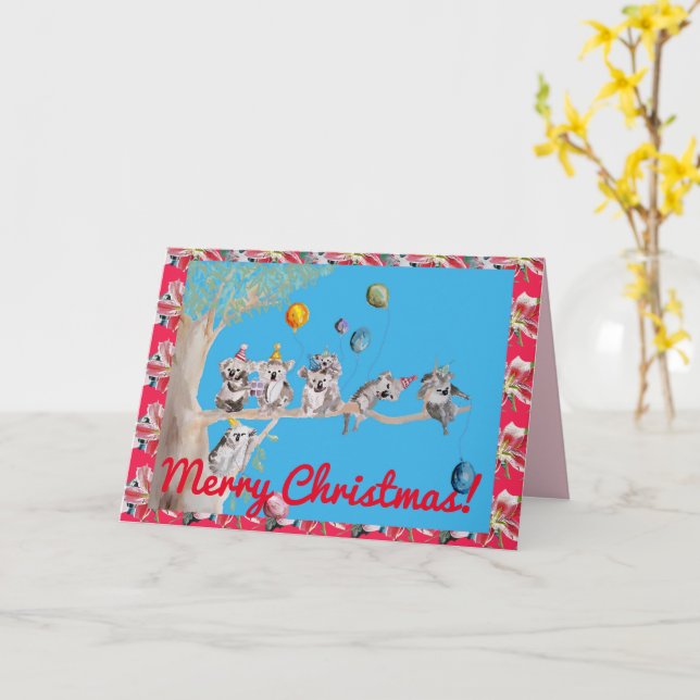 Carte de Noël Koala Funny Merry Childs Card (Fleur jaune)