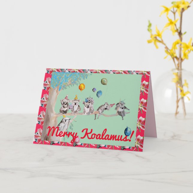 Carte de Noël Koala Merry Koalamus Carte pour enfa (Fleur jaune)