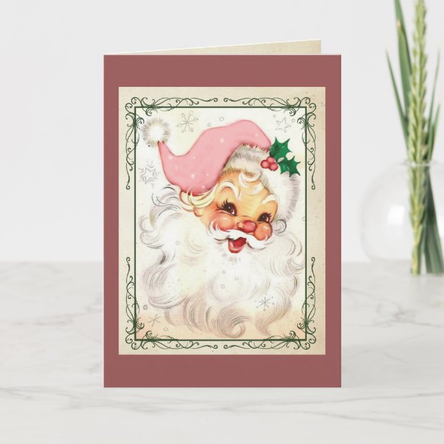 Carte de Noël Kringle rose (Devant)