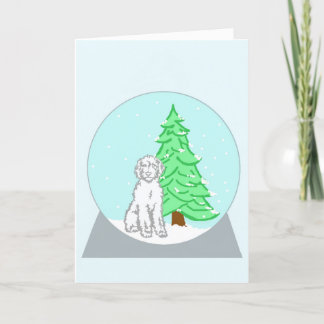 Carte de Noël Labradoodle Snow Globe