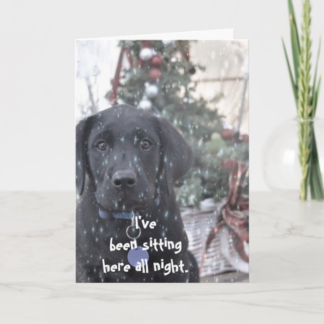 Carte de Noël ~Labrador Puppy (Devant)