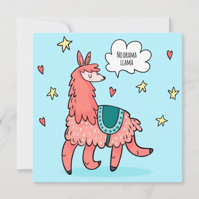 Carte de Noël lama (Devant)