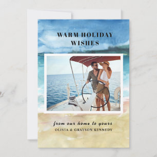Carte de Noël Land & Sea Photo Beach
