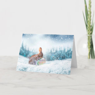 Carte de Noël lapin de prière