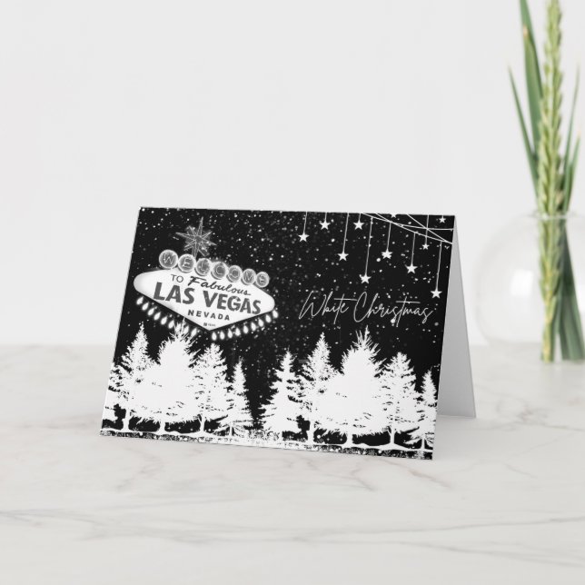 Carte de Noël Las Vegas noir et blanc (Devant)