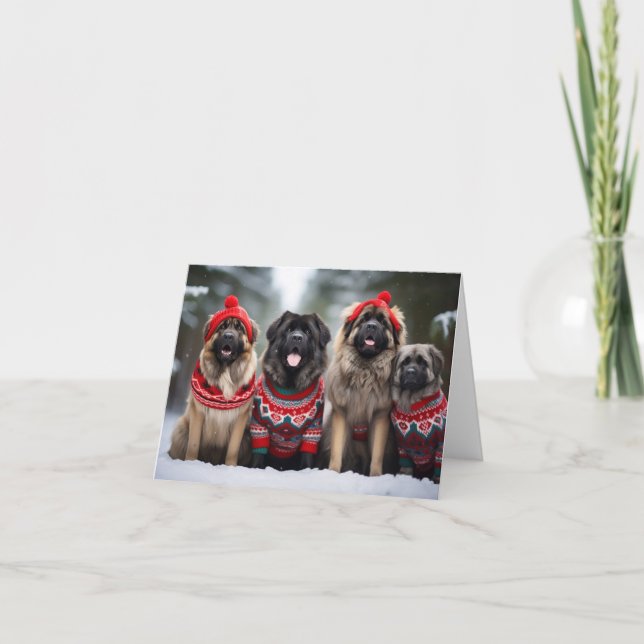 Carte de Noël Leonberger Dogs (Devant)