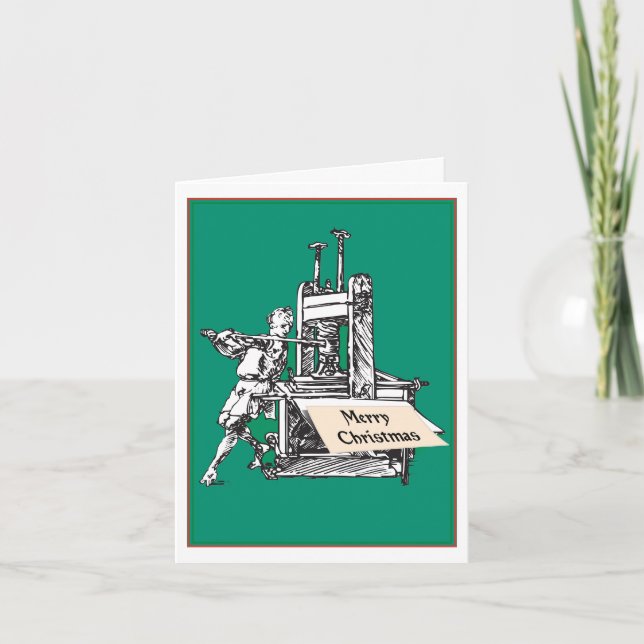 Carte de Noël Letterpress Vintage (Devant)