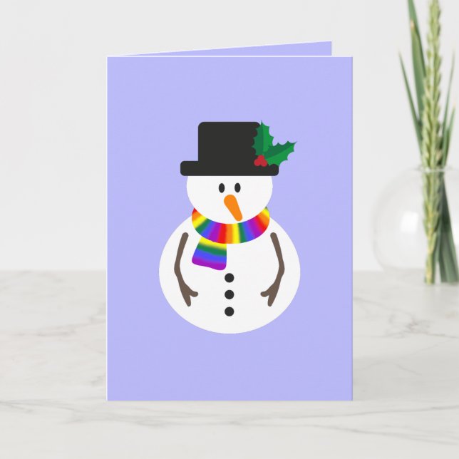 Carte de Noël LGBT+ Pride Snowman (Devant)