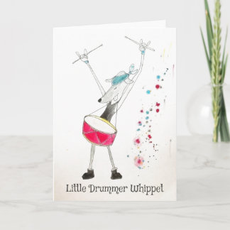 Carte de Noël Little Drummer Whippet
