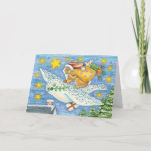 Carte de Noël lunatique de lapin