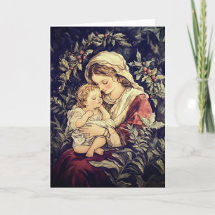 Carte de Noël Madonna Child Vintage