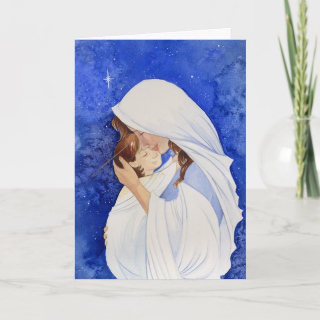 Carte de Noël Madonna et Enfant (Devant)