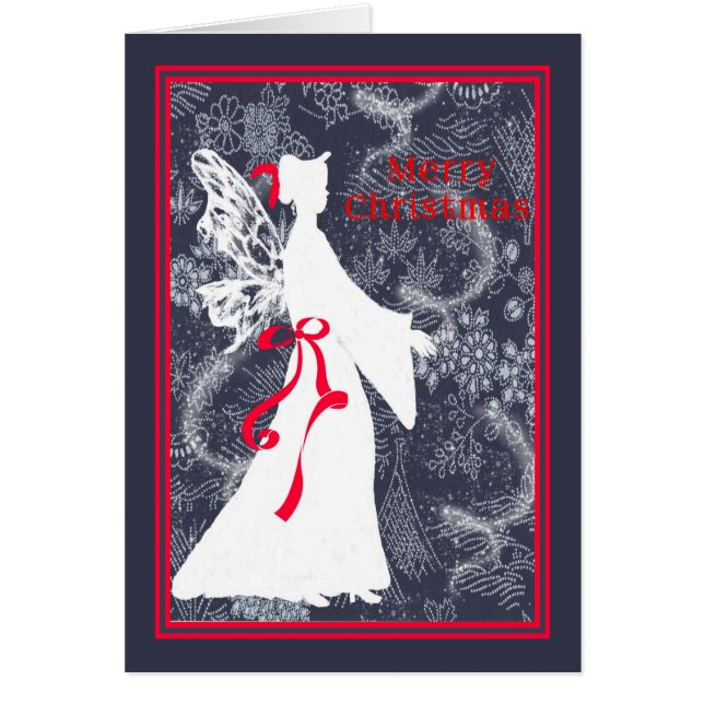 Carte de Noël magique avec Ange Religieux (Devant)