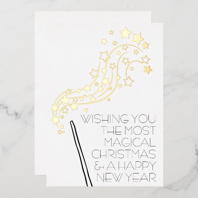 Carte de Noël magique avec Gold Foil (Recto/Verso)