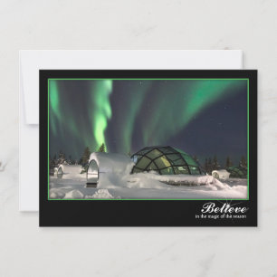 Carte de Noël magique de lumières du nord