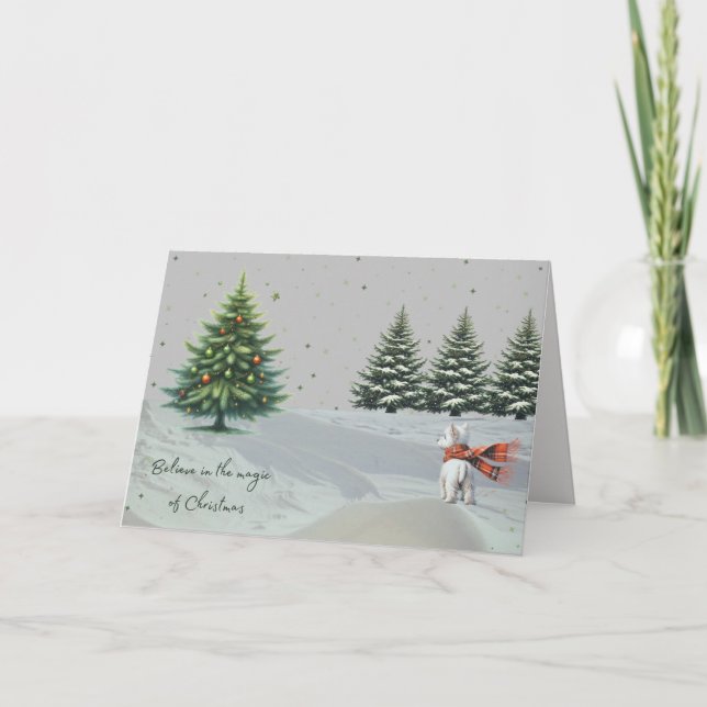 Carte de Noël magique Westie (Devant)