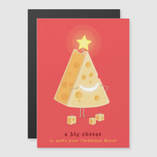 Carte de Noël magnétique au grand fromage