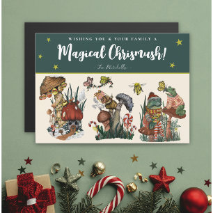 Carte de Noël magnétique aux champignons magiques