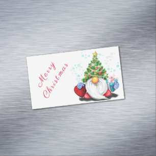 Carte de Noël magnétique Gnome avec cadeaux