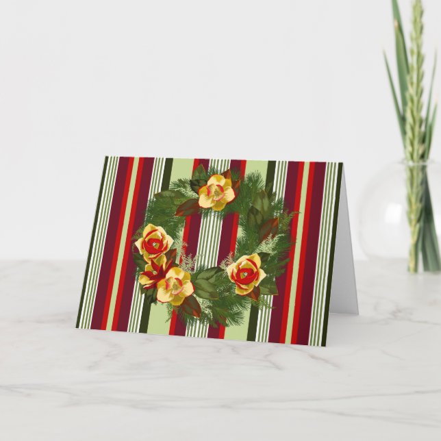 Carte de Noël Magnolia Wreath (Devant)
