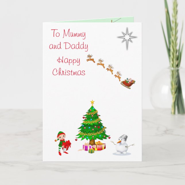 Carte de Noël maman et papa (Devant)