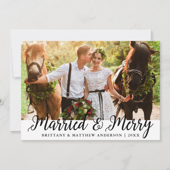 Carte de Noël Marié & Joyeux Mariage (Devant)