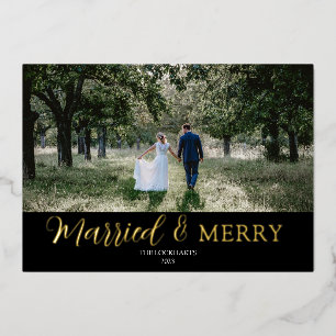 Carte de Noël Marié & Joyeux Mariage Foil