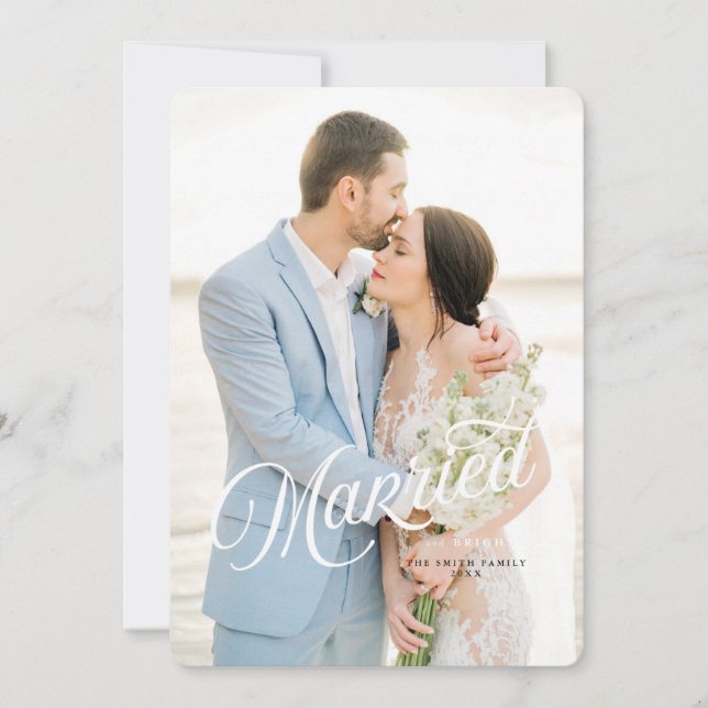 Carte de Noël mariée et brillante (Devant)