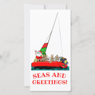 Carte de Noël marine et salutations