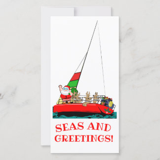 Carte de Noël marine et salutations