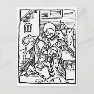 CARTE DE NOËL MÉDIÉVALE DE NATIVITÉ