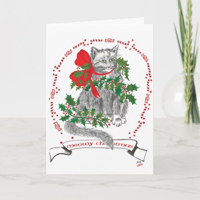 Carte de Noël Meowy (Devant)