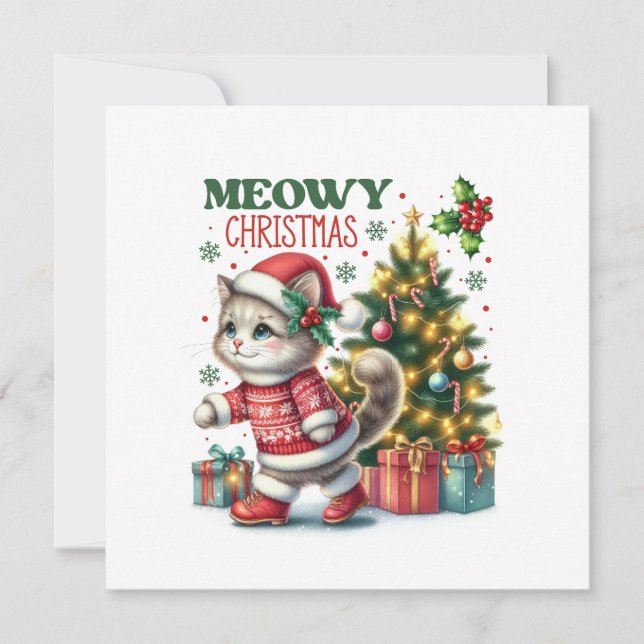 Carte de Noël Meowy  (Devant)