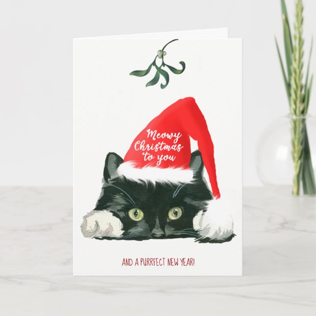 carte de noël meowy chats mignonette fêtes de Noël (Devant)
