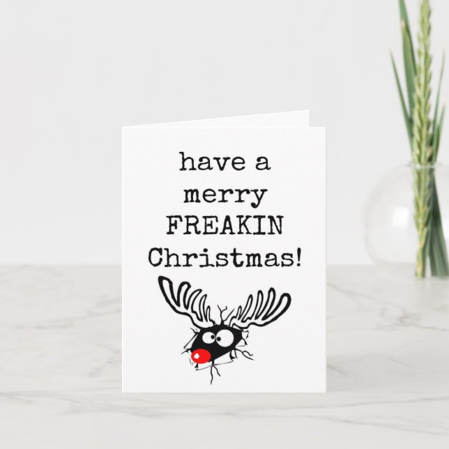 Carte de Noël Merry Freakin (Devant)