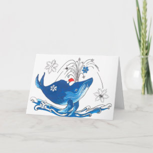 Carte de Noël mignonne de baleine de bosse de
