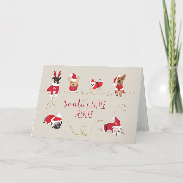Carte de Noël mignonne de chiens (Devant)