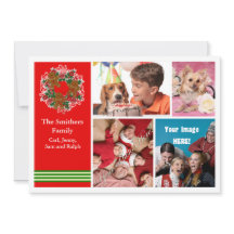 Carte de Noël mignonne de famille de 4 photos