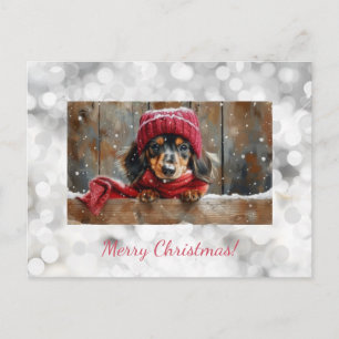 Carte de Noël mignonne de teckel