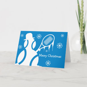 Carte de Noël mignonne pour des joueurs de tennis
