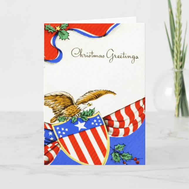 Carte de Noël militaire vintage (Devant)