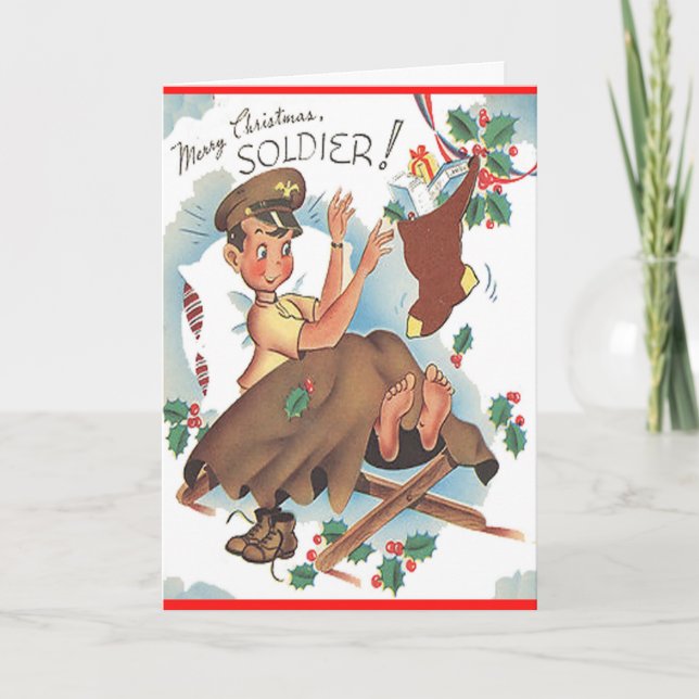 Carte de Noël militaire vintage (Devant)