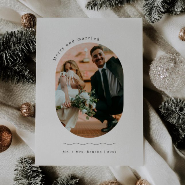 Carte de Noël miniature photo nouvellement mariée (Créateur téléchargé)