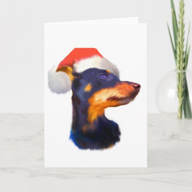 Carte de Noël Miniature Pinscher (Devant)