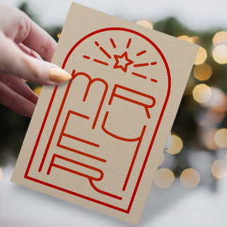 Carte de Noël Minimal Moderne Arc Fêtes de fin d'a